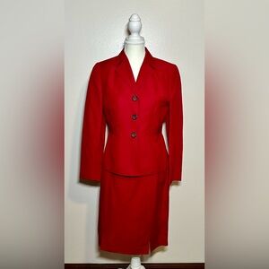 Le Suit Vibrant Red Skirt Set